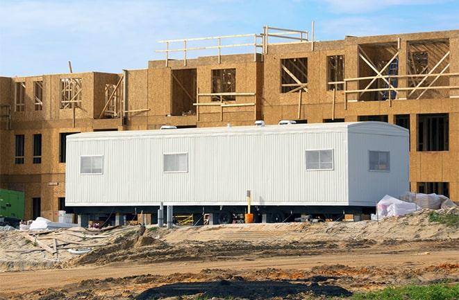 construction office trailers for rent at a building site in Coachella